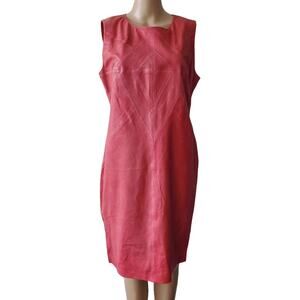 NWT Escada Sport Lambskin Pink Leather Dress (40)